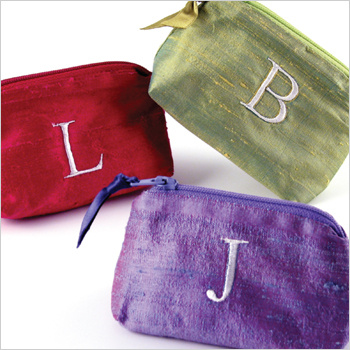 personalized solid silk coin purses